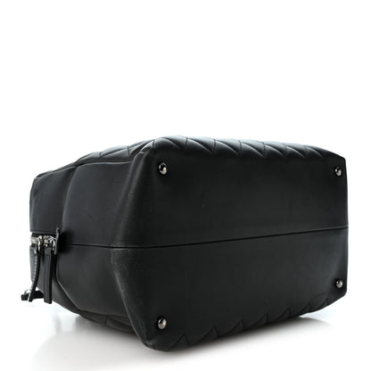 Chanel Calfskin Quilted Feather Weight Bowling Bag Black 4 of 11