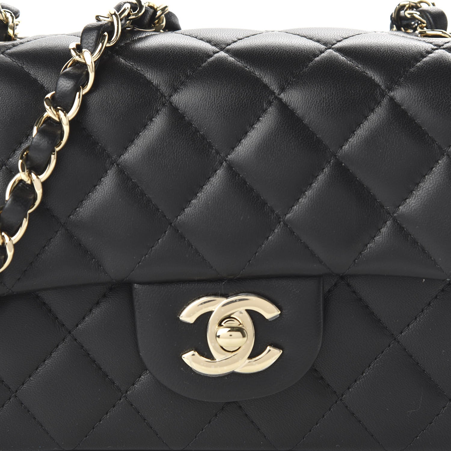Chanel Lambskin Quilted Mini Rectangular Flap Black 10 of 10