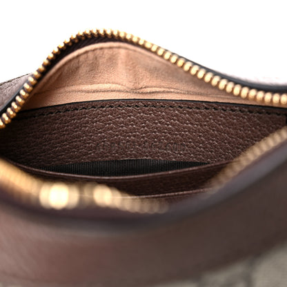 Gucci GG Supreme Monogram Textured Calfskin Web Mini Ophidia Half Moon Hobo Beige Ebony New Acero 7 of 11