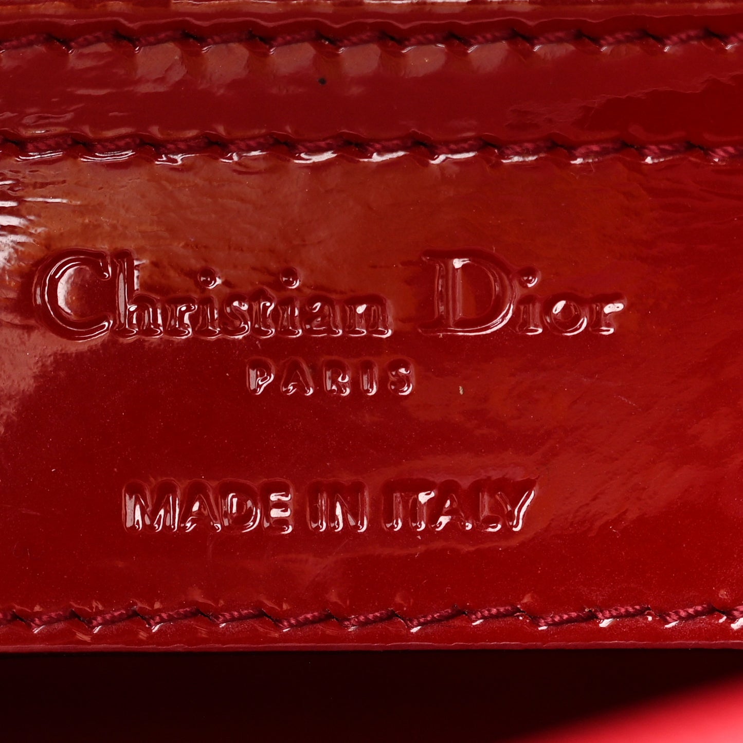 Patent Cannage Large Lady Dior Red