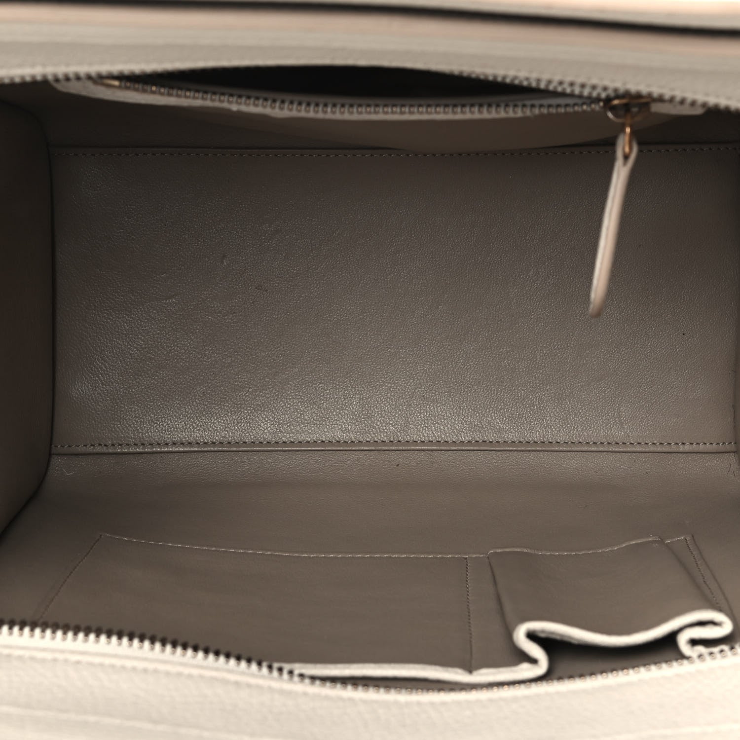 Celine Drummed Calfskin Micro Luggage White 4 of 5