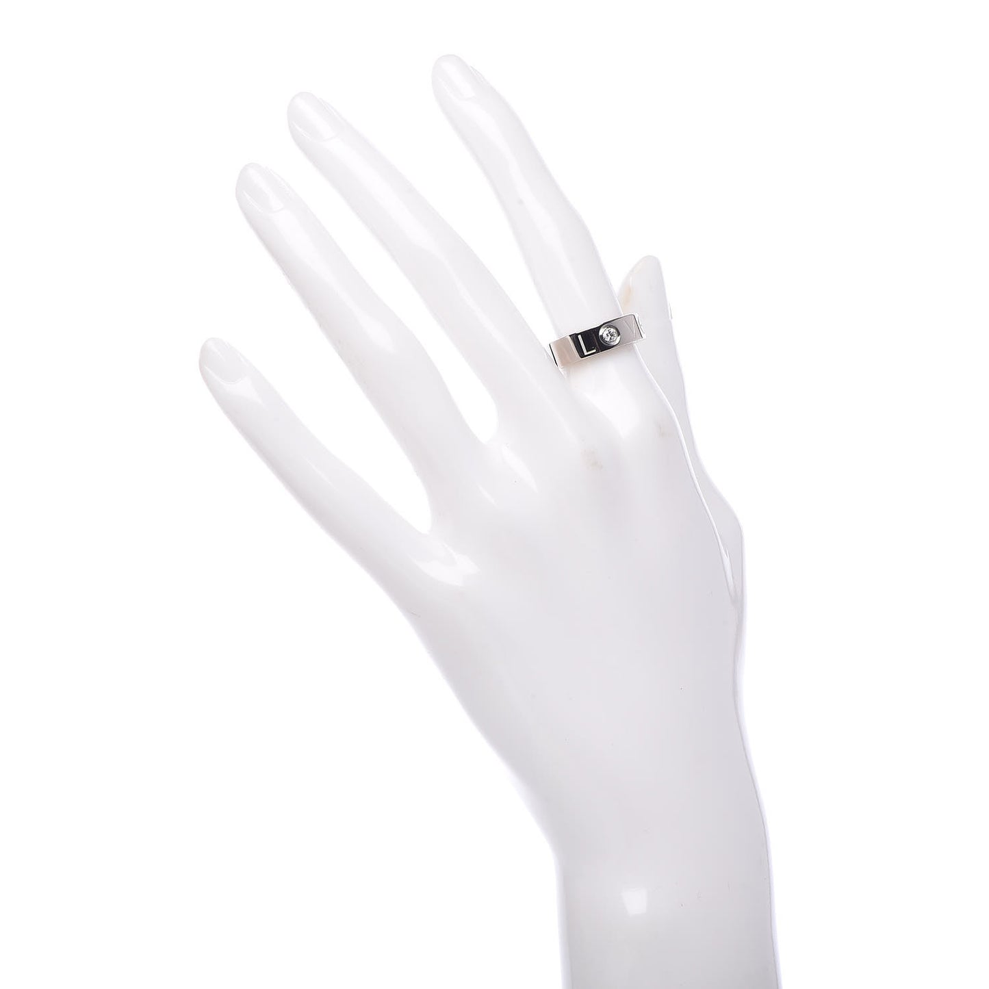 18K White Gold Diamond 5.5mm Christmas LOVE Ring 50 5.25
