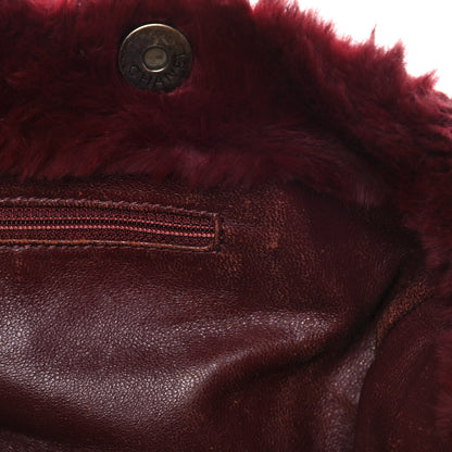 Chanel Rabbit Fur Shoulder Bag Burgundy 14 of 15