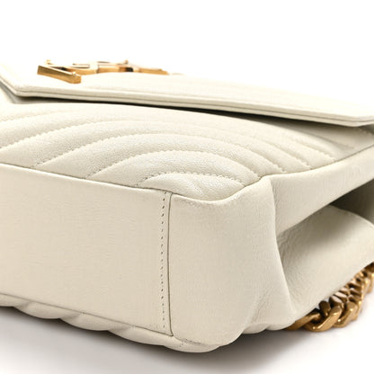 Saint Laurent Sheepskin Matelasse Chevron Monogram Medium College Bag Crema Soft 11 of 11