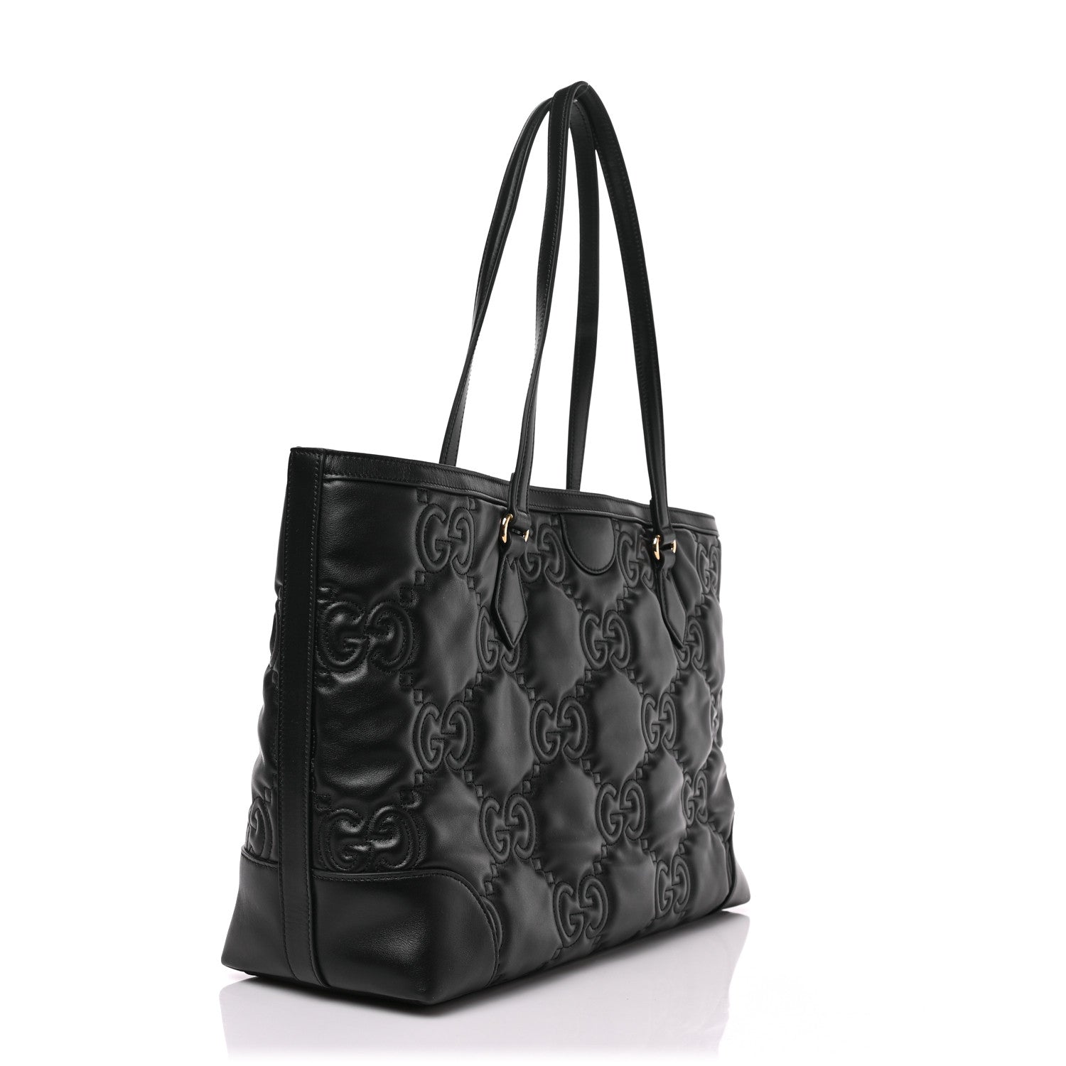 Gucci Calfskin GG Matelasse Medium Ophidia Shopping Tote Black 3 of 8