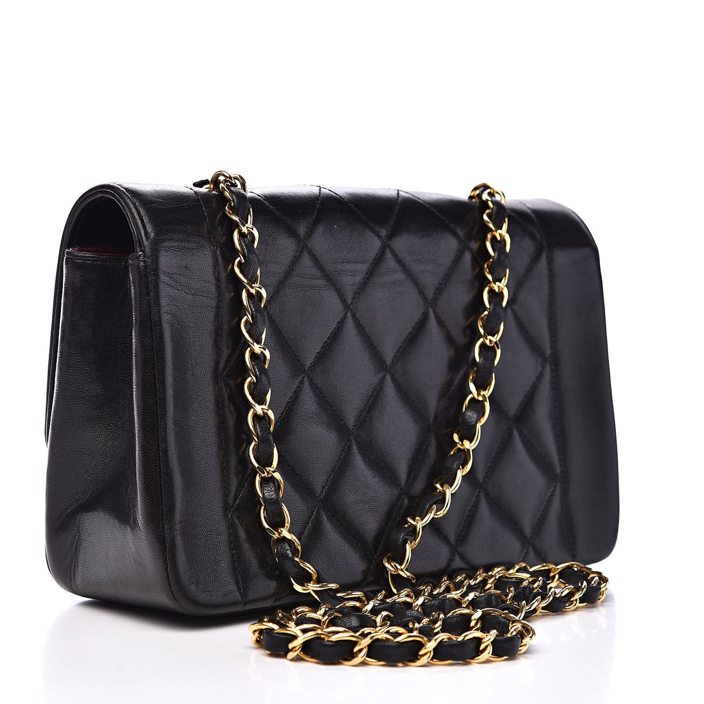 Lambskin Quilted Small Single Flap Bag Black