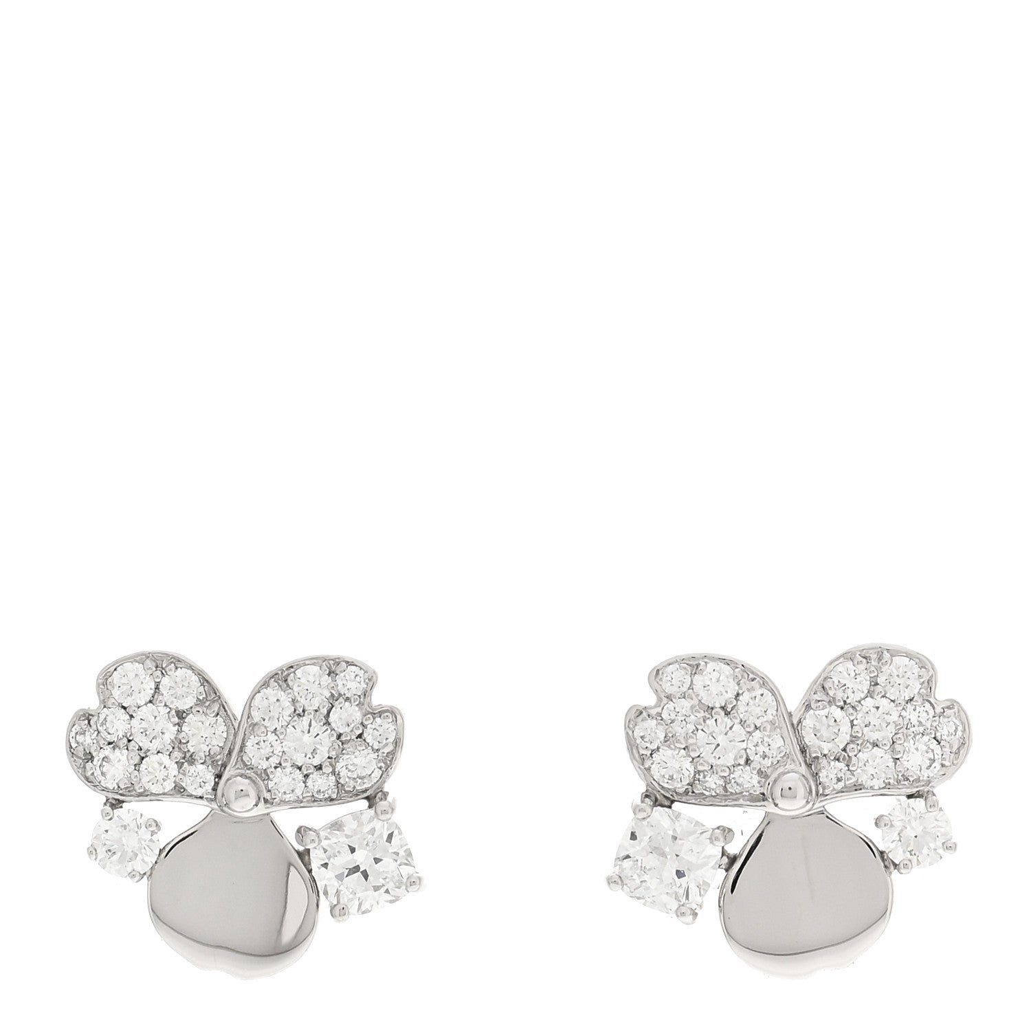 Tiffany Platinum Diamond Paper Flowers Cluster Earrings 1 of 5