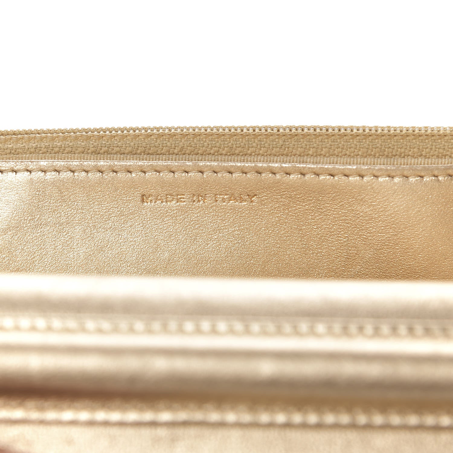 Chanel Metallic Lambskin Quilted Wallet On Chain WOC Gold 7 of 12