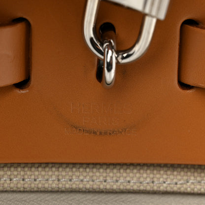Hermes Military Toile Vache Hunter Herbag Zip Retourne 31 PM Beton Naturel 7 of 11