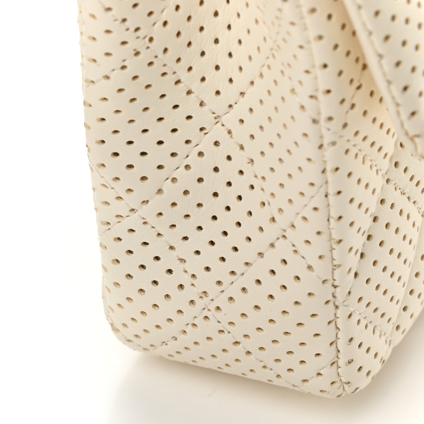 Lambskin Perforated East West Flap White