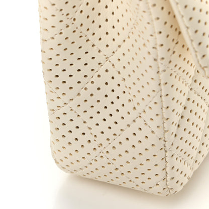Chanel Lambskin Perforated East West Flap White 11 of 13