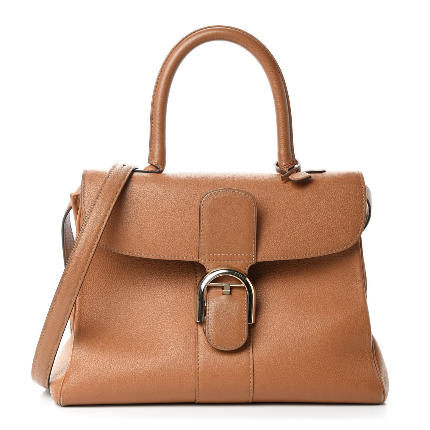 Grained Calfskin MM Brillant Satchel Natural