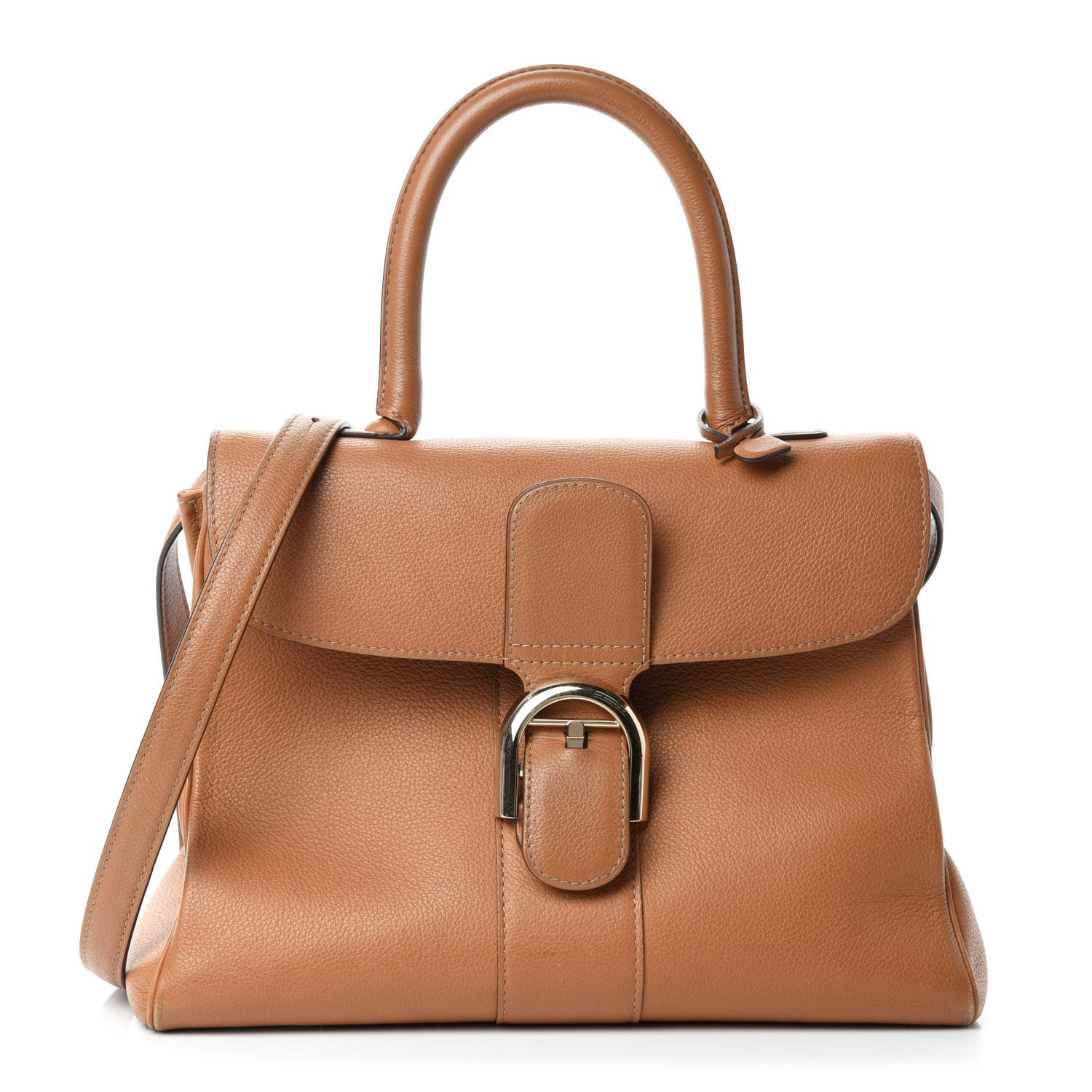 Delvaux Grained Calfskin MM Brillant Satchel Natural 1 of 18