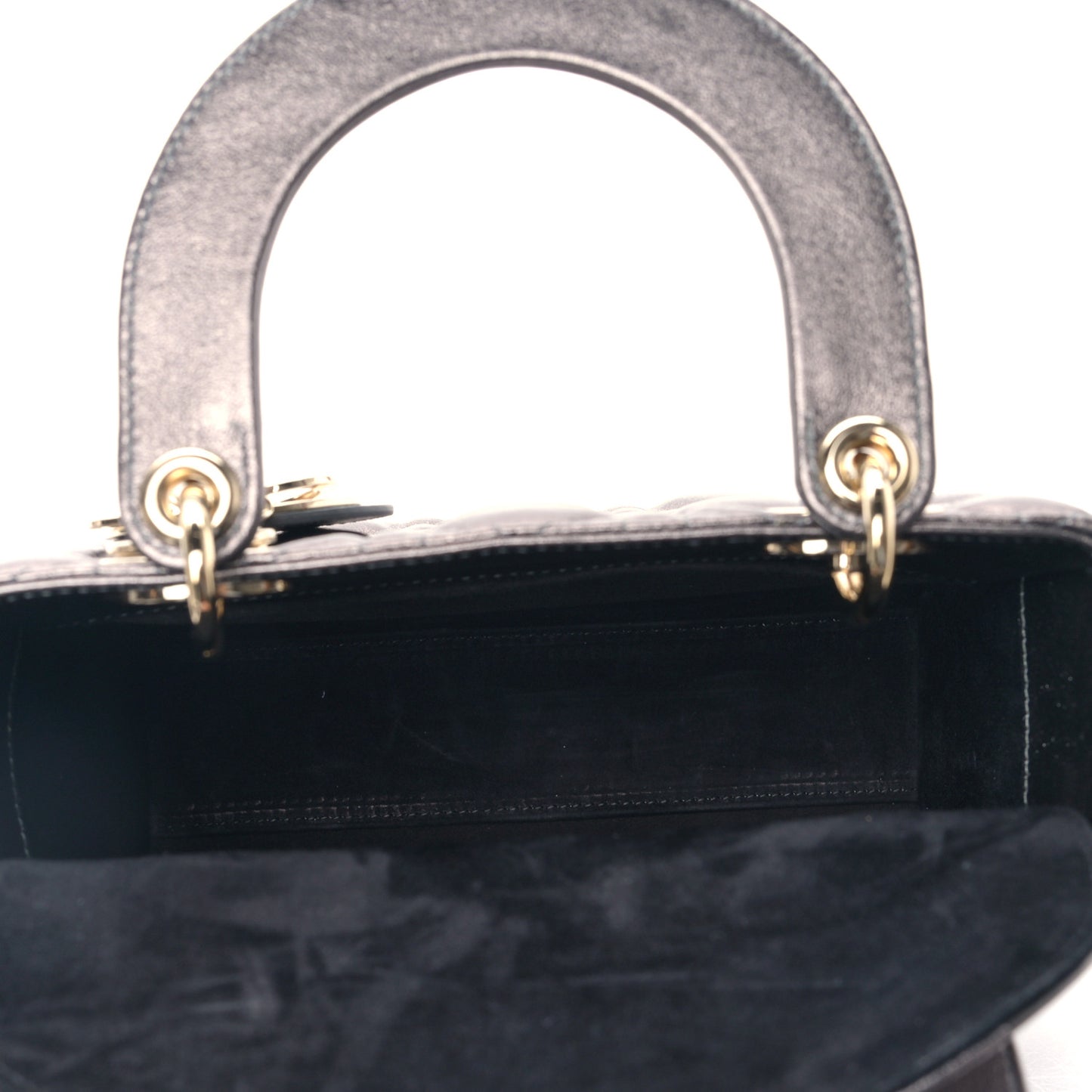 Metallic Grained Calfskin Cannage My ABCDior Lady Dior Gunmetal