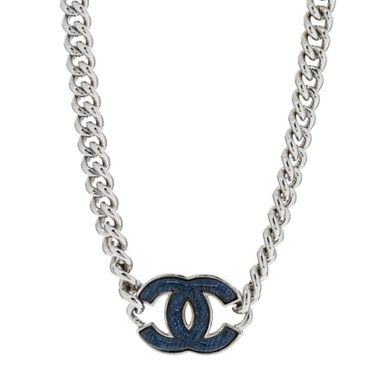 Chanel Enamel CC Chain Bracelet Silver Blue 1 of 5
