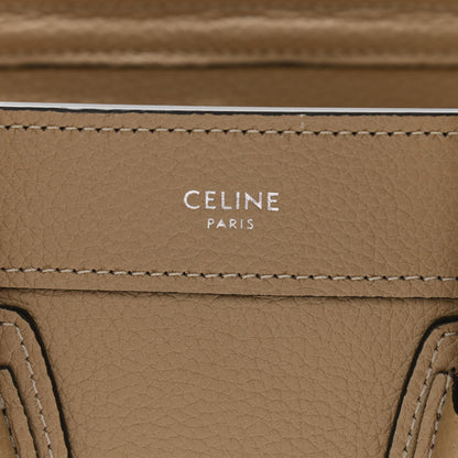 Celine Drummed Calfskin Nano Luggage Dune 6 of 10