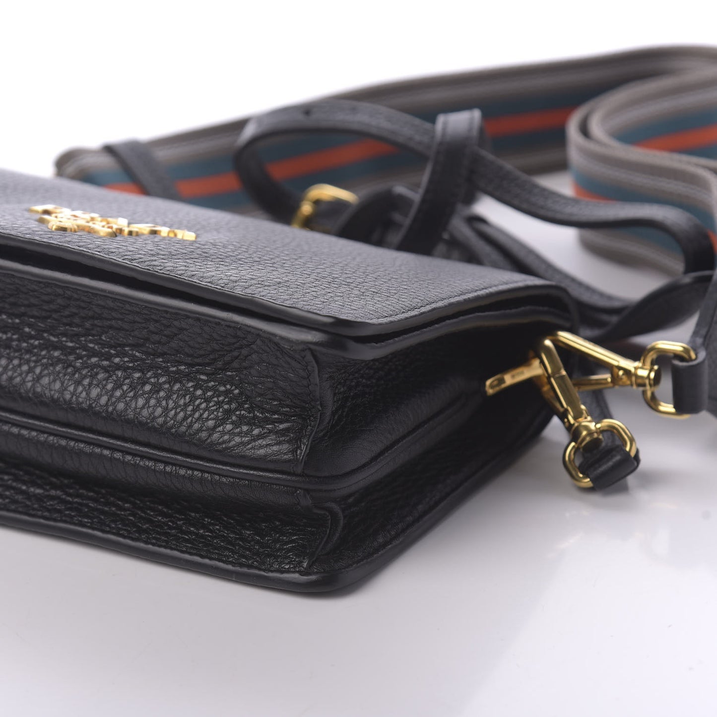 Vitello Daino Flap Crossbody Black