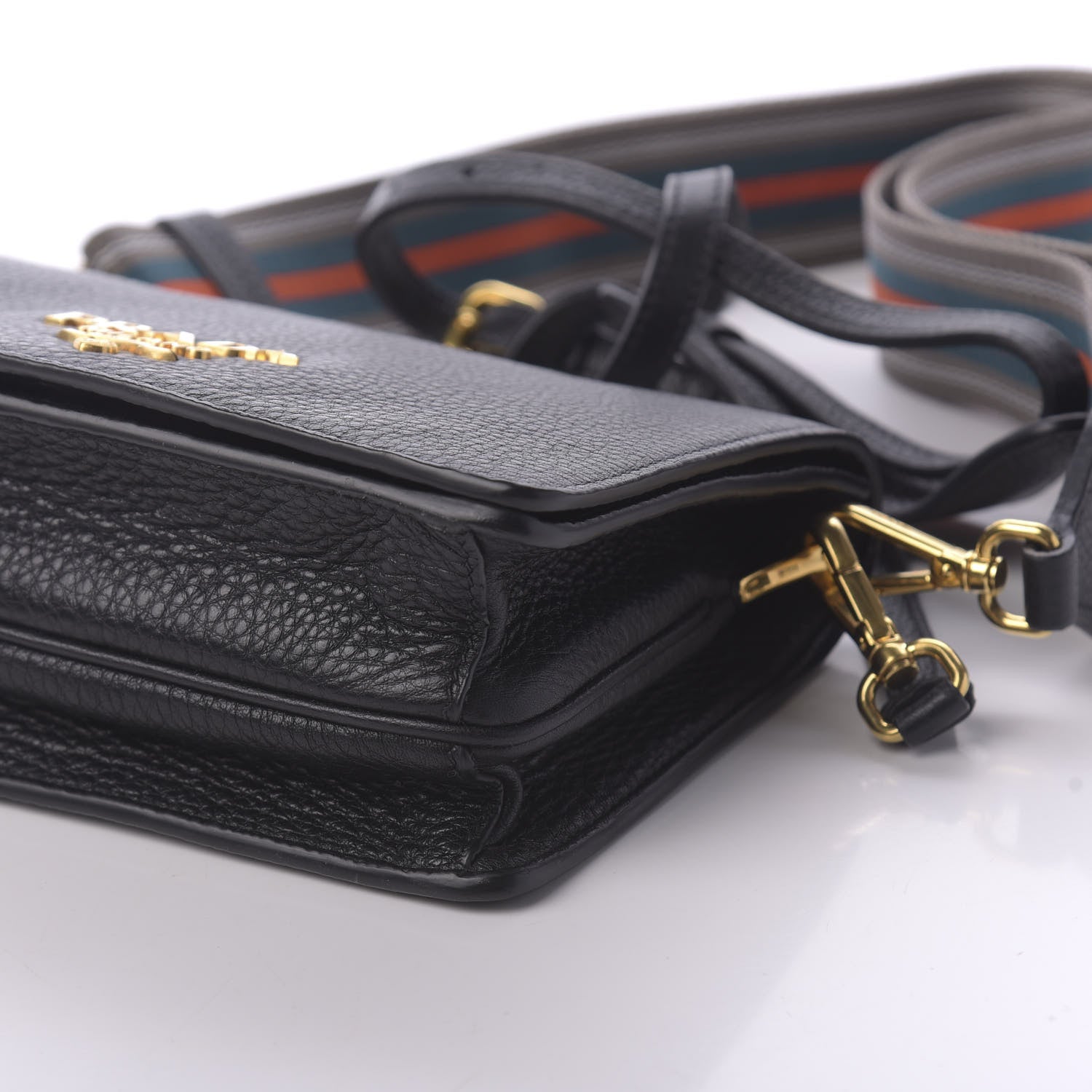 Prada Vitello Daino Flap Crossbody Black 7 of 9