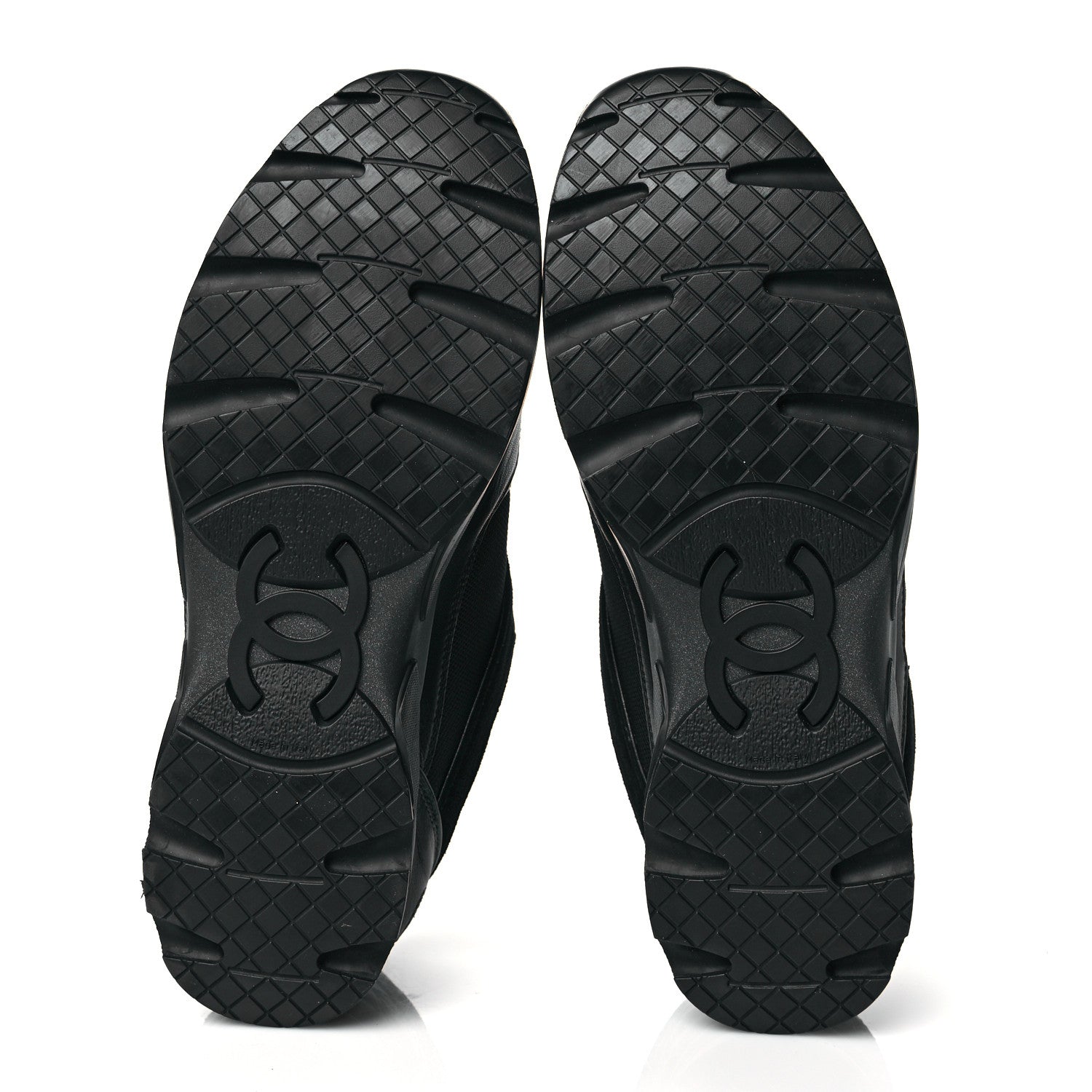 Chanel Toile Suede Calfskin CC Sneakers 40.5 Black 5 of 8