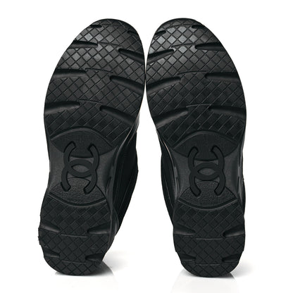 Chanel Toile Suede Calfskin CC Sneakers 40.5 Black 5 of 8
