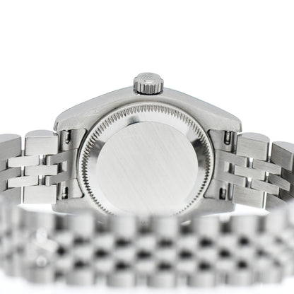 Rolex Stainless Steel 18K White Gold 26mm Oyster Perpetual Datejust Watch Silver Roman 179174 4 of 5