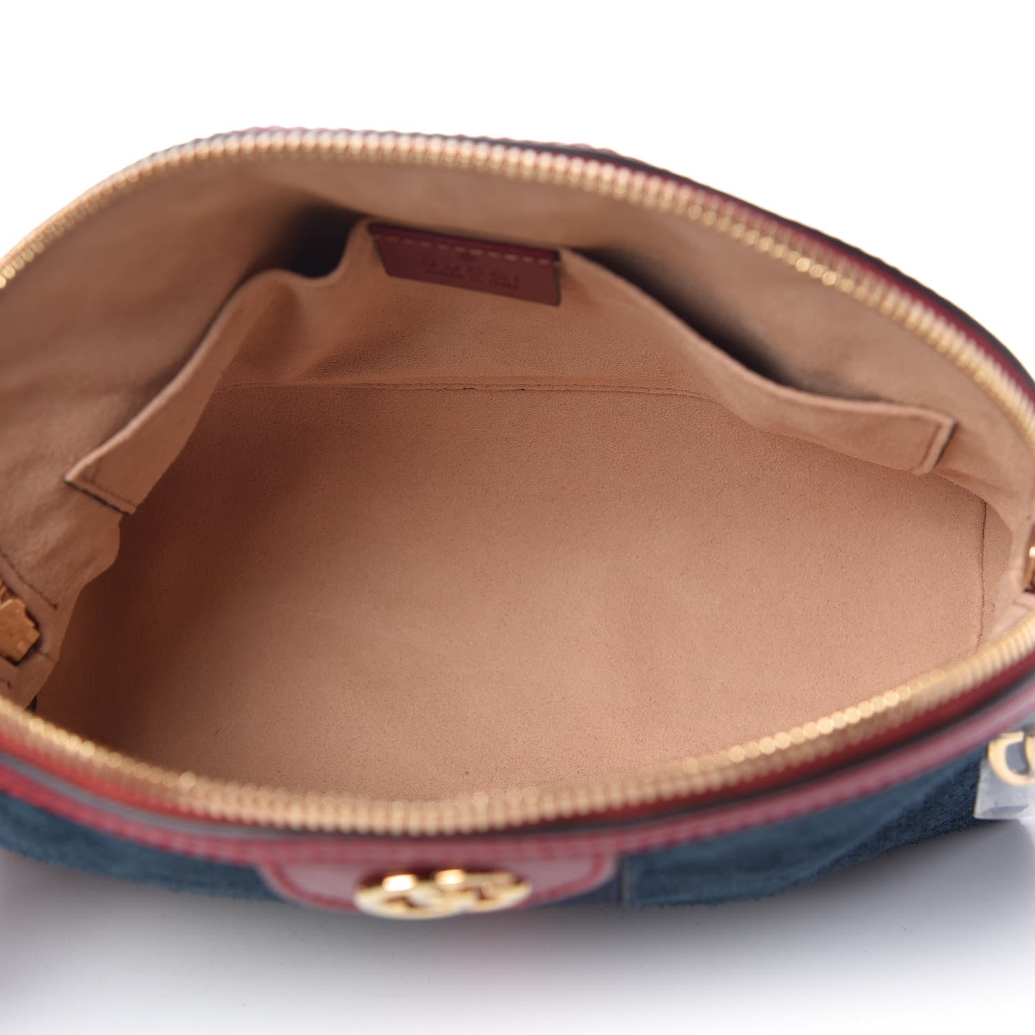 Gucci Suede Calfskin Web Small Ophidia Dome Shoulder Bag New Blue Romantic Cherry 5 of 10