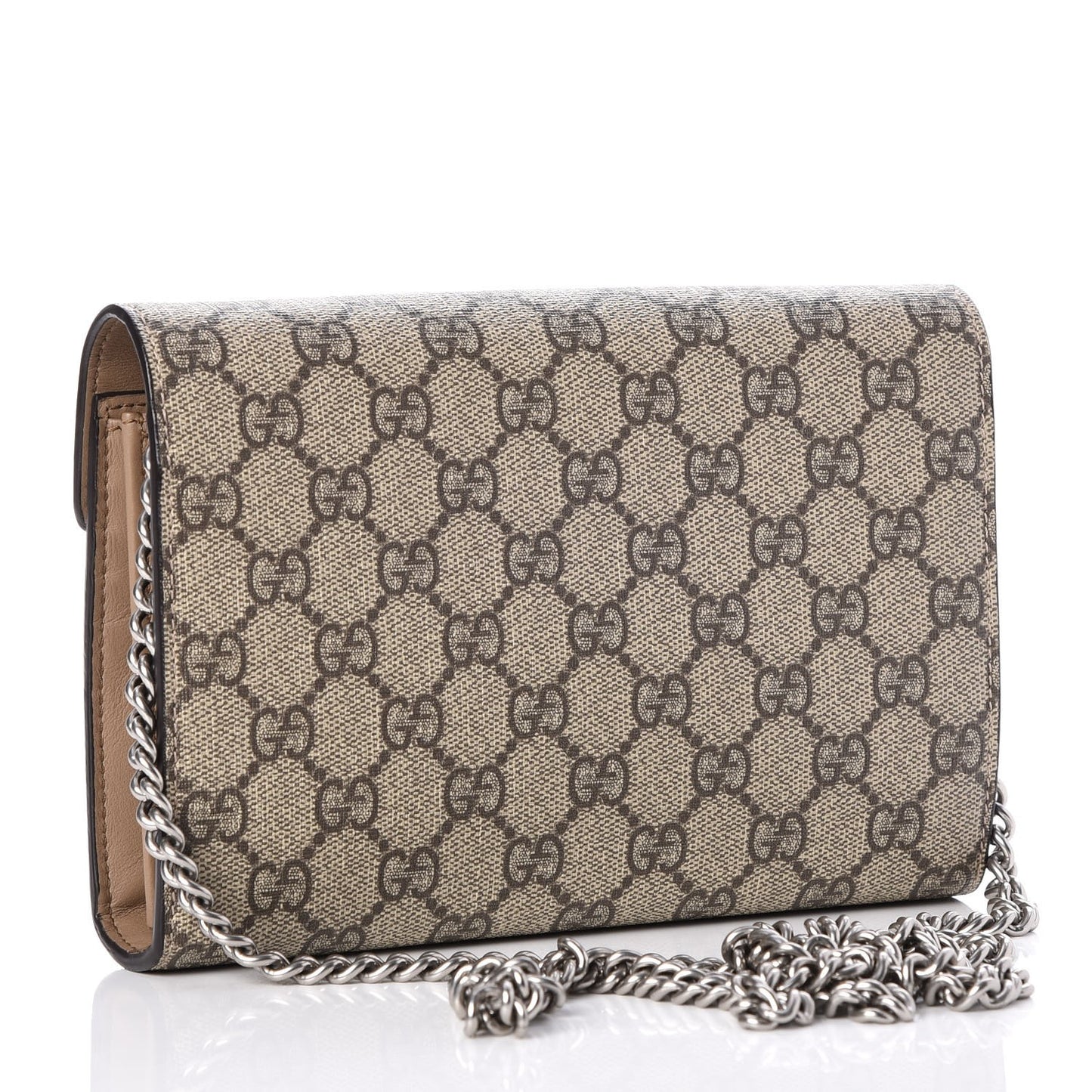 GG Supreme Monogram Mini Dionysus Chain Wallet Beige Taupe
