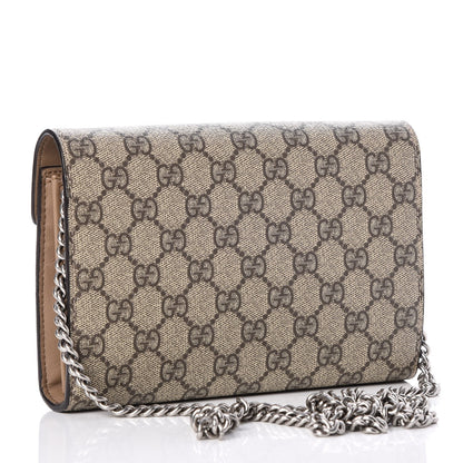 Gucci GG Supreme Monogram Mini Dionysus Chain Wallet Beige Taupe 3 of 8