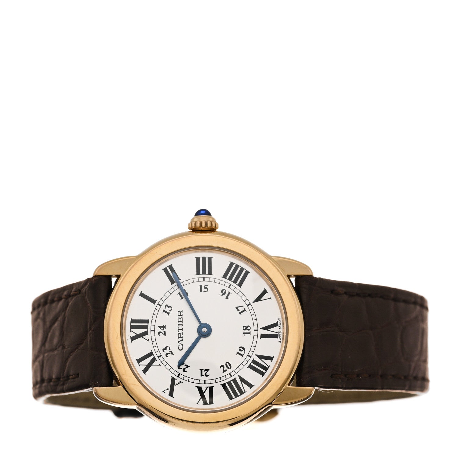 Cartier Stainless Steel 18K Pink Gold Alligator 29mm Ronde Solo Quartz Watch Brown 2 of 5