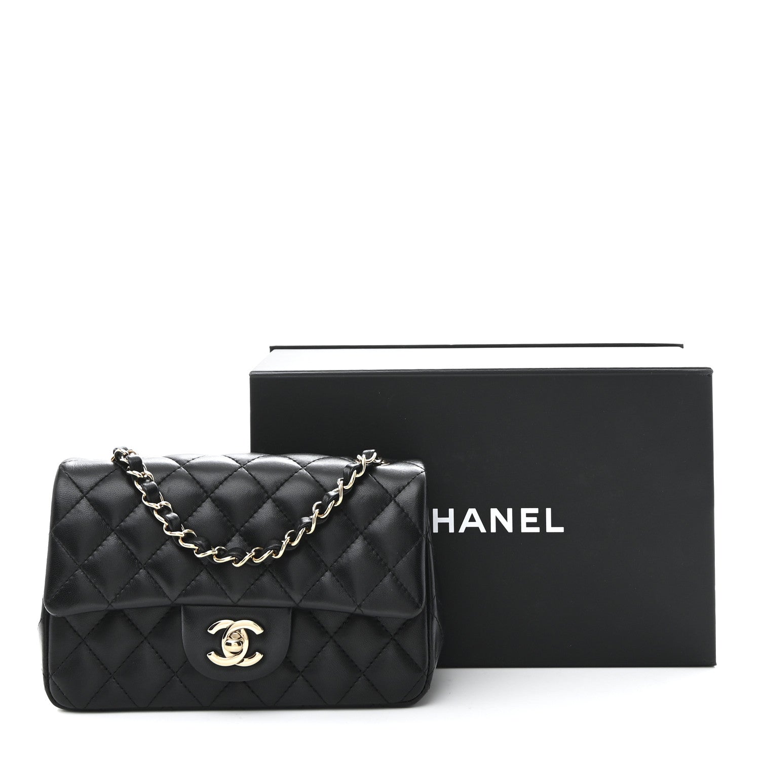 Chanel Lambskin Quilted Mini Rectangular Flap Black 11 of 11