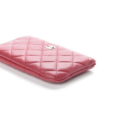 Chanel Lambskin Quilted Small Cosmetic Case Dark Pink 9 of 10