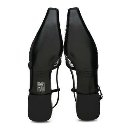 Gucci Tela Retino Kid Scamosciato Crystal GG Monogram Square Demi Ballet Flats  39.5 Black 6 of 12