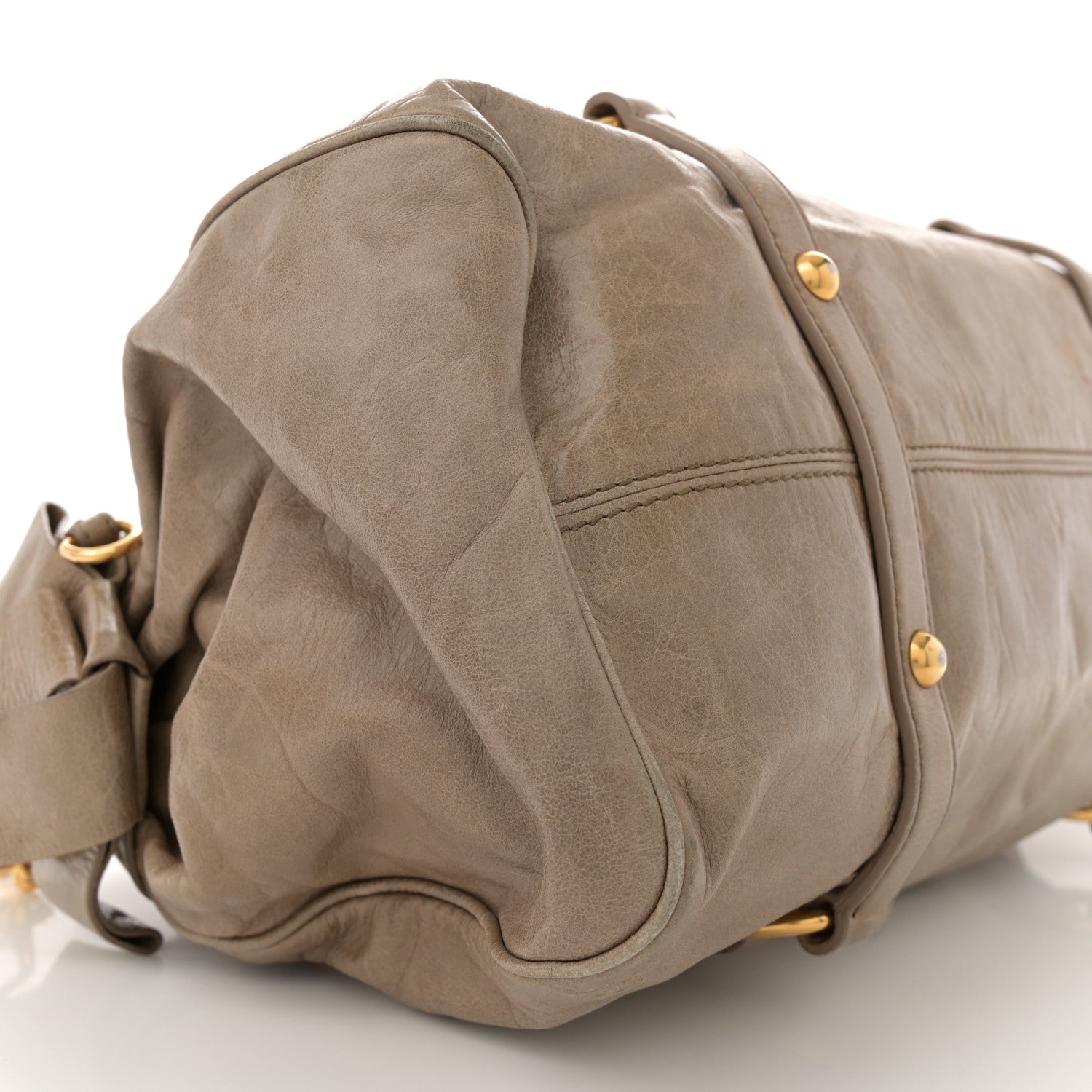Miu Miu Vitello Lux Bow Bag Grey 9 of 15