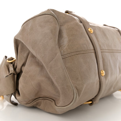 Miu Miu Vitello Lux Bow Bag Grey 9 of 15