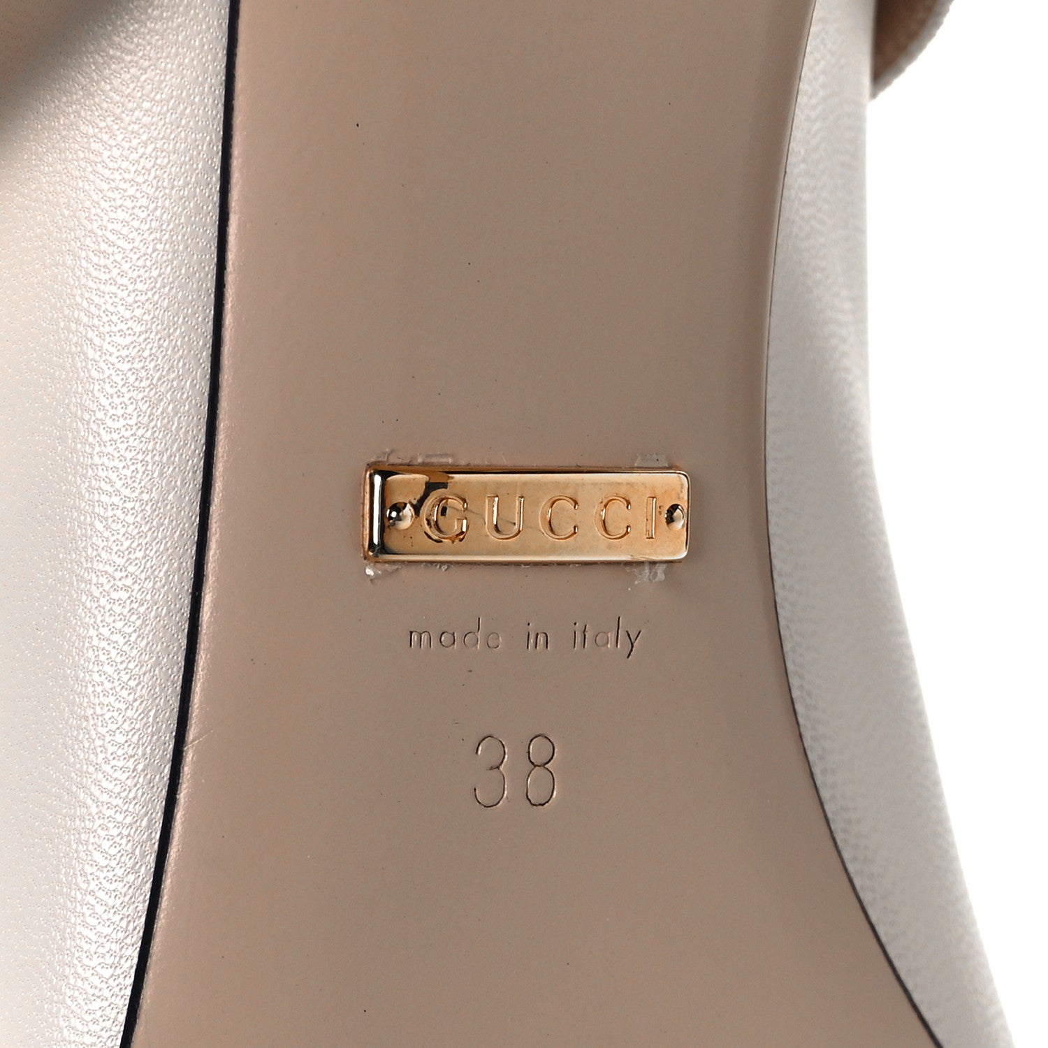 Gucci Malaga Kid Sylvie High Heel Pumps 38 White 6 of 8