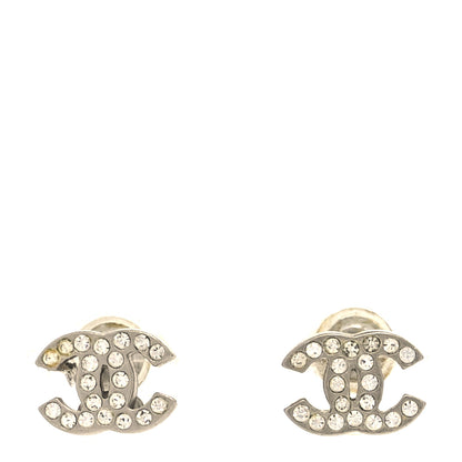 Chanel Crystal Mini Timeless CC Earrings Silver 1 of 5