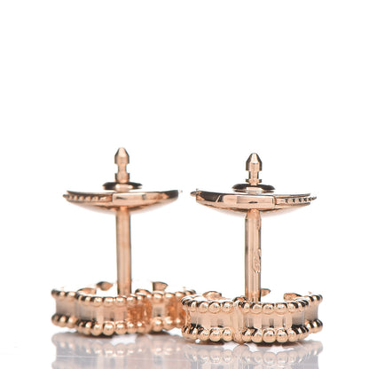 Van Cleef & Arpels 18K Rose Gold Carnelian Sweet Alhambra Earrings 5 of 6