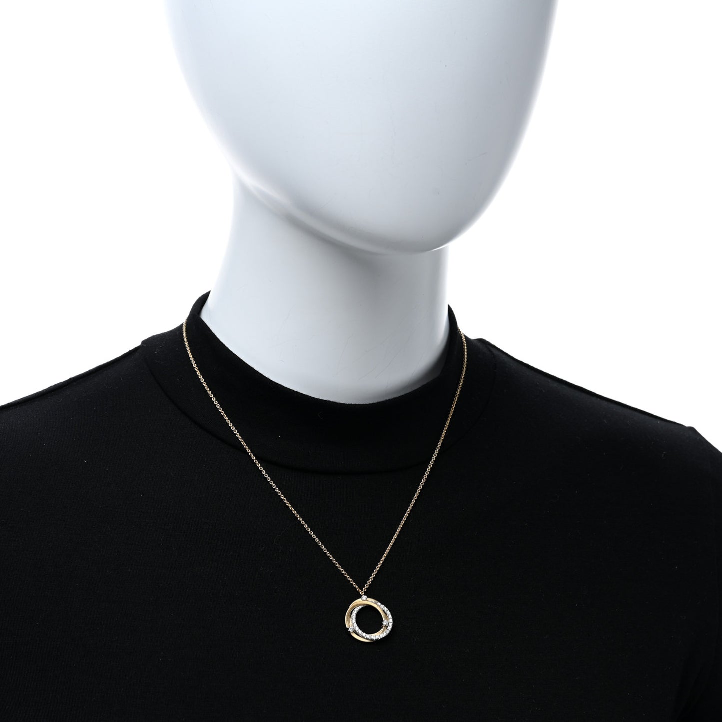 18K Yellow White Gold Diamond Goa Pendant Necklace