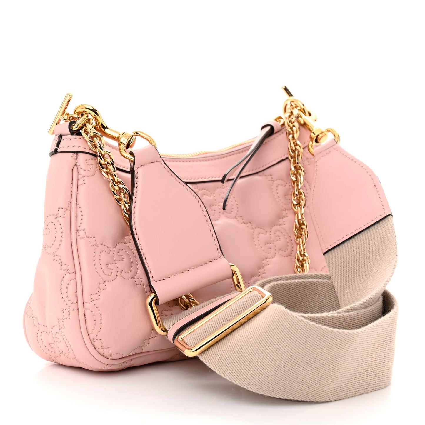 Calfskin GG Matelasse Chain Handbag Perfect Pink Natural