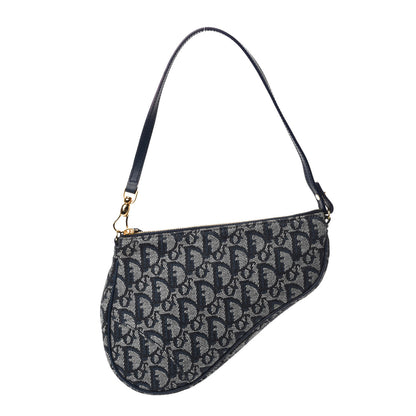 Christian Dior Monogram Mini Saddle Pochette Navy 1 of 10