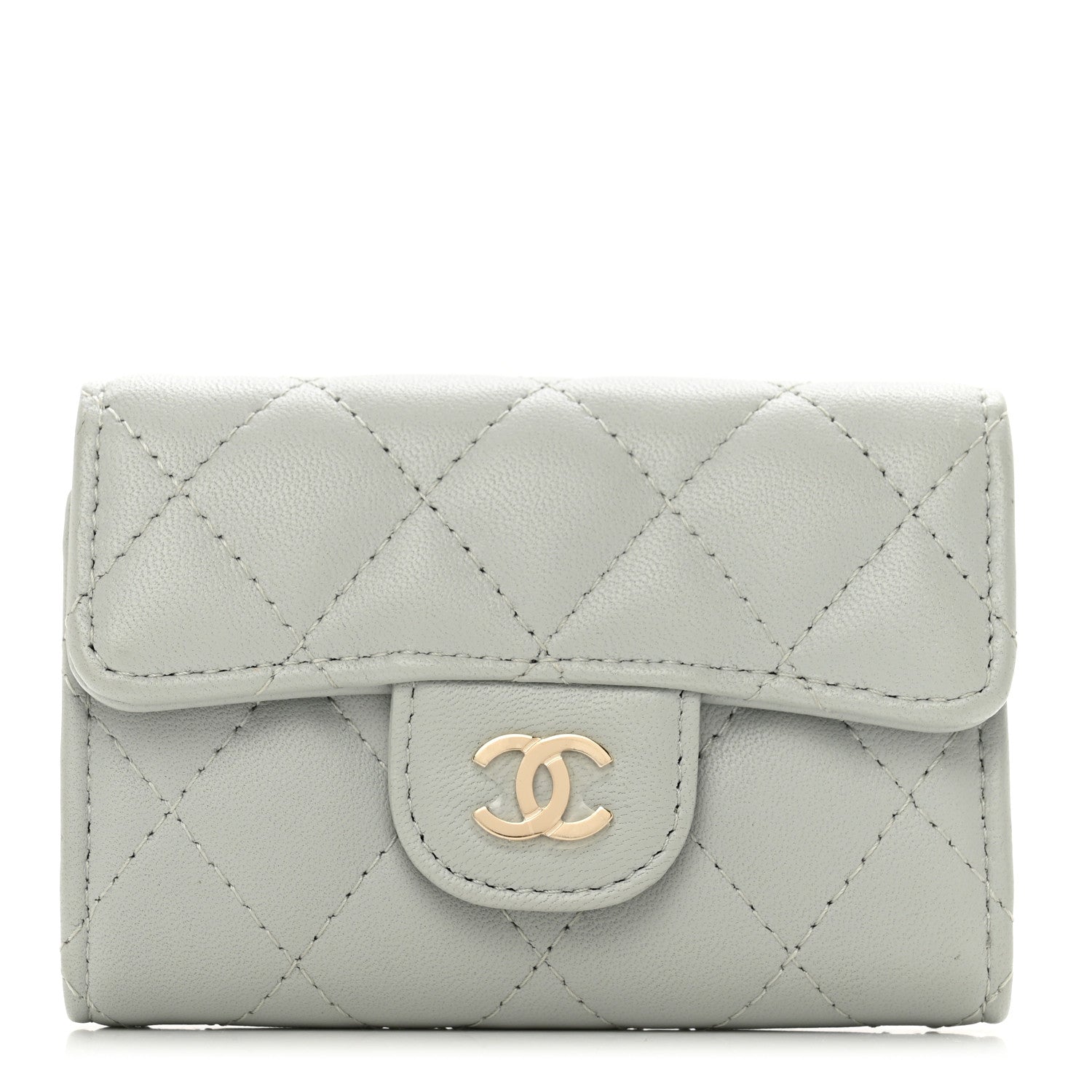 Chanel Lambskin Quilted Classic 4 Key Holder Wallet Grey 1 of 9