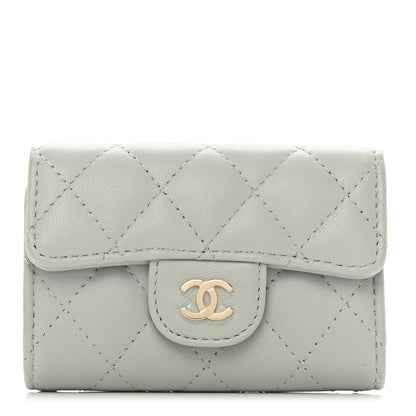 Chanel Lambskin Quilted Classic 4 Key Holder Wallet Grey 1 of 9