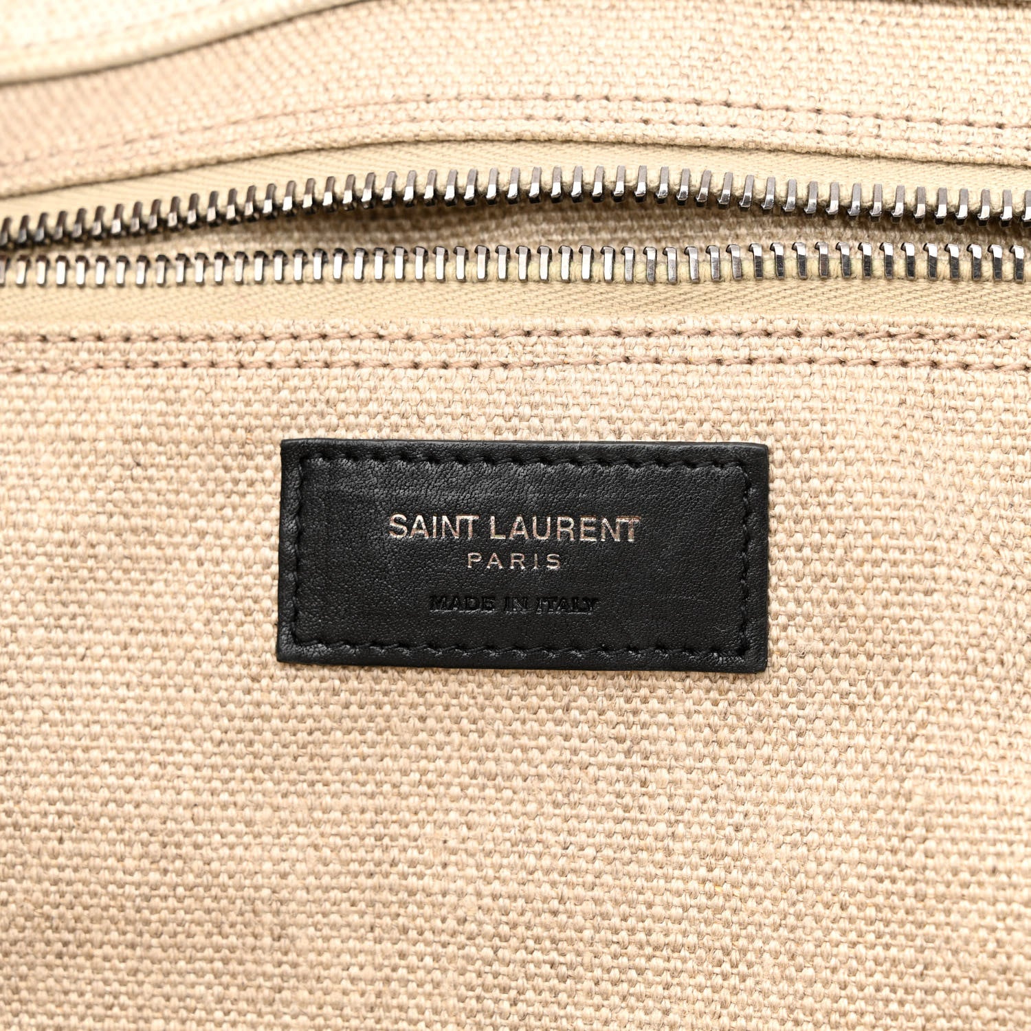 Saint Laurent Linen Calfskin Rive Gauche Tote Optic White 6 of 14