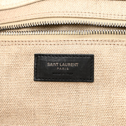 Saint Laurent Linen Calfskin Rive Gauche Tote Optic White 6 of 14