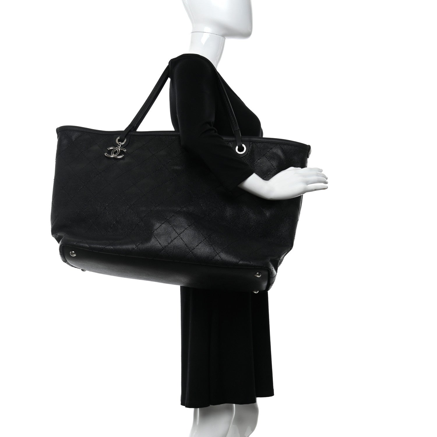 Chanel Grained Calfskin Large Shopping Fever Tote Black 2 of 22