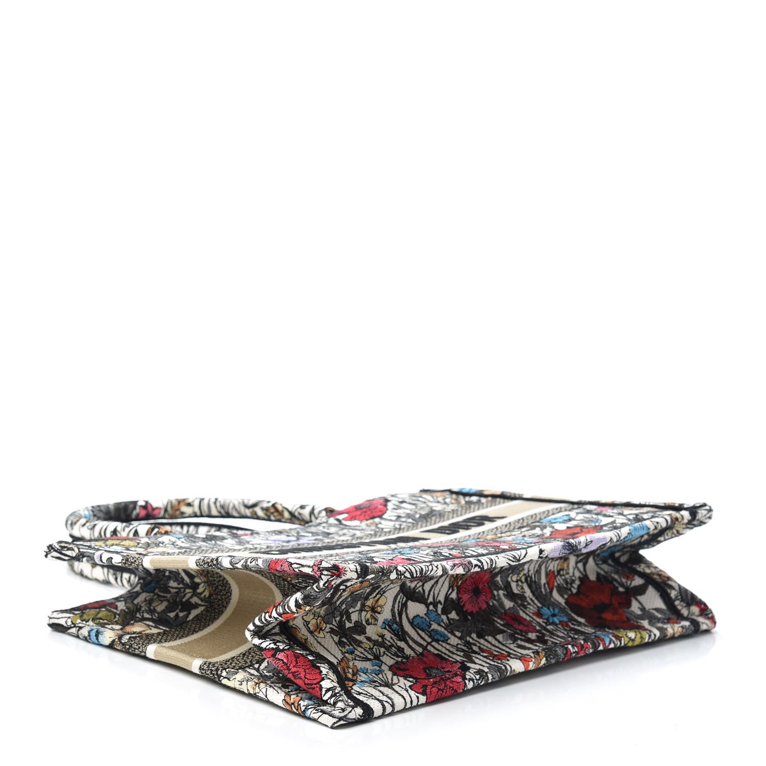 Christian Dior Canvas Embroidered Medium Mille Fleurs Book Tote Multicolor 4 of 9