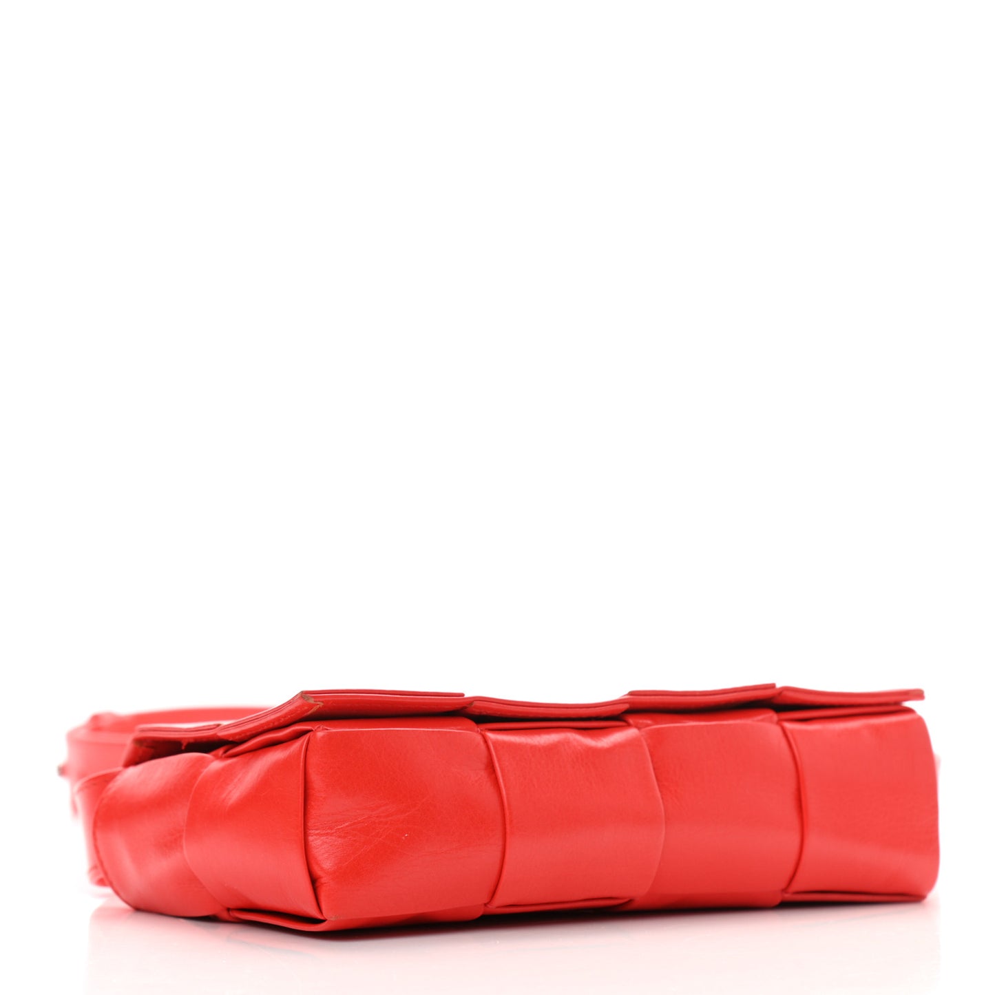 Paper Calfskin Maxi Intreccio The Belt Cassette Bag Bright Red