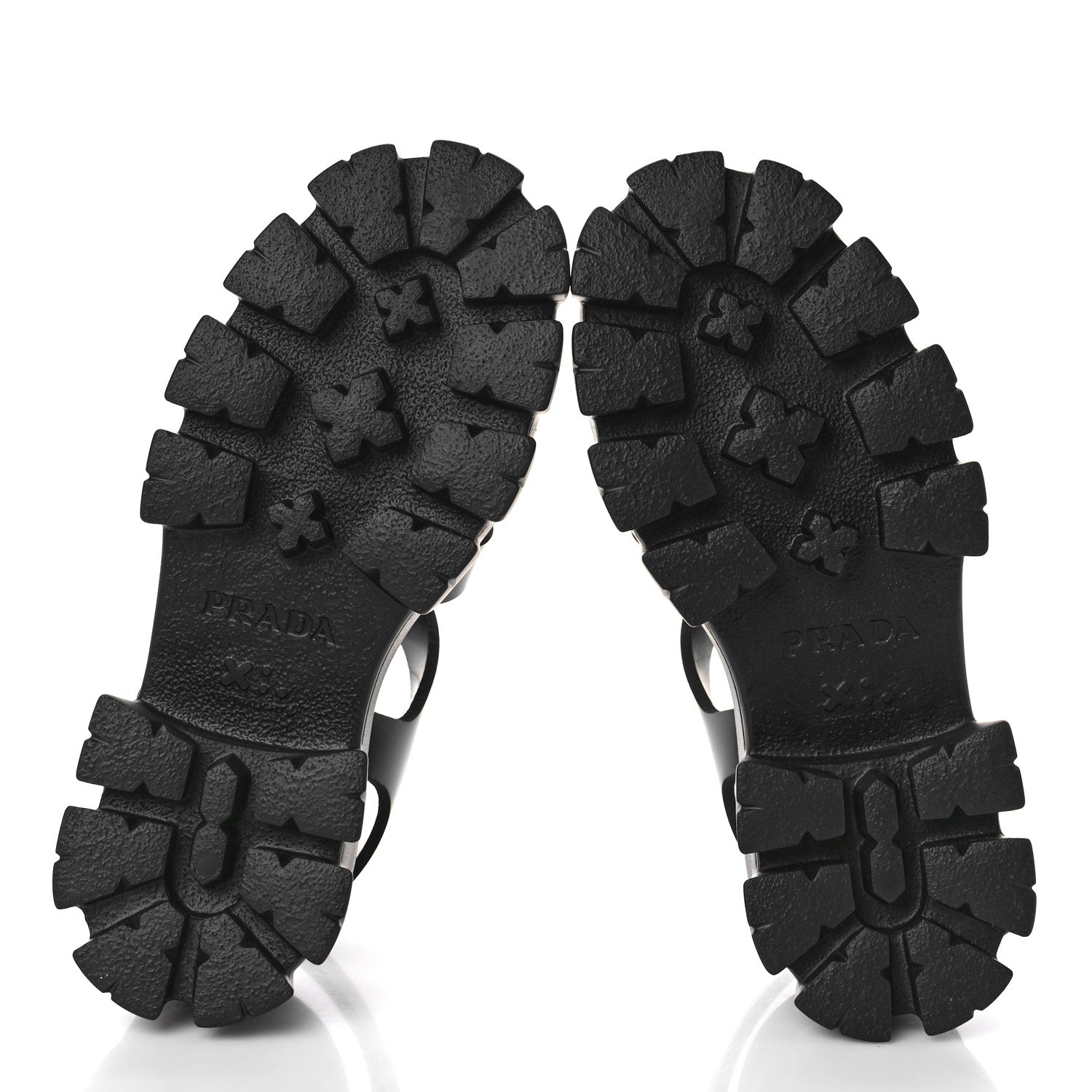 Prada Foam Rubber Triangle Logo Monolith 55mm Cage Sandals 36 Black 6 of 10