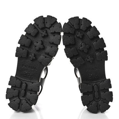Prada Foam Rubber Triangle Logo Monolith 55mm Cage Sandals 36 Black 6 of 10