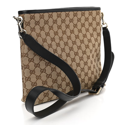 Gucci GG Monogram Web Flat Messenger Bag Black 4 of 11
